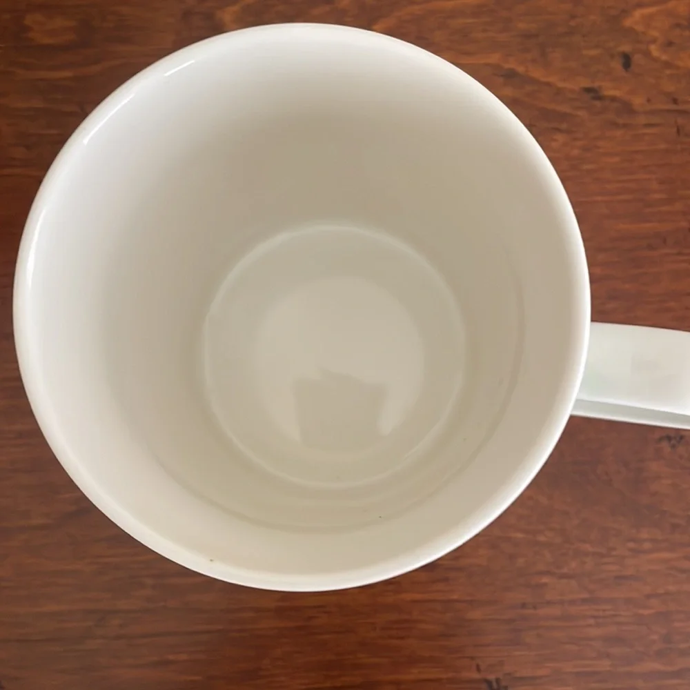 Clay Art Green, Gold, and White Mug Dishwasher Safe OS EUC